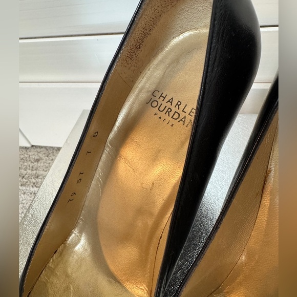 Charles Jourdan Vintage Black Leather Pumps Size 7 - Picture 6 of 6